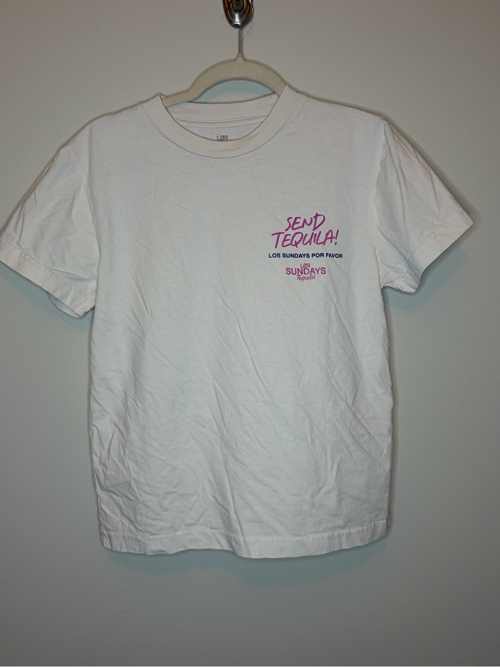 Los Sundays Tequila White 'Guest Check - Send Tequila!' Graphic Tee - Picture 2 of 5